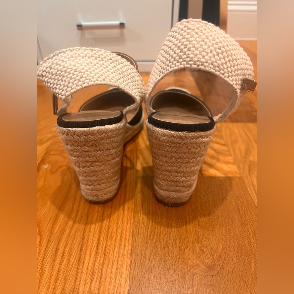 Espadrille Wedges | Size 8.5 | Black with natural and cognac - Picture 6 of 12
